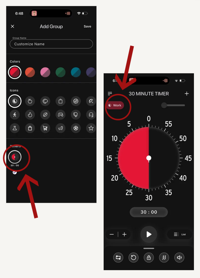 Group creation interface